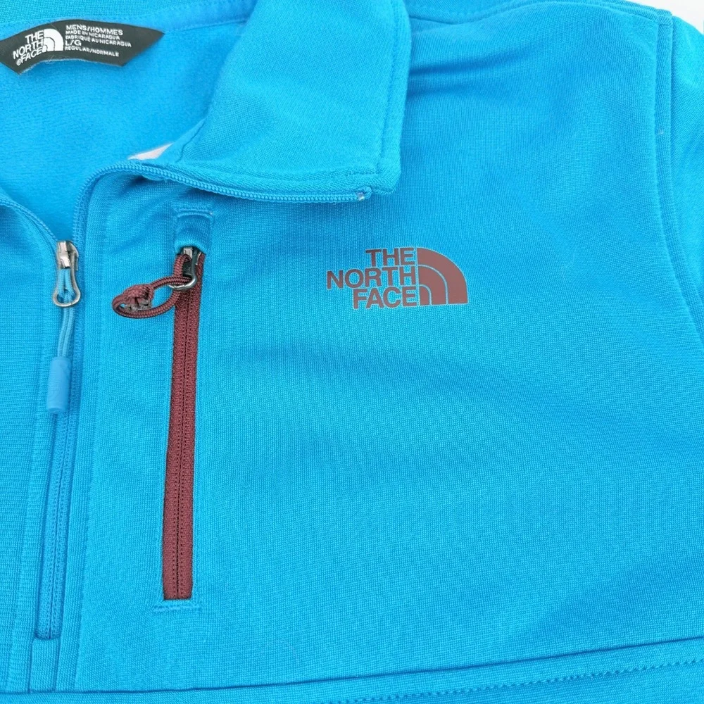 The North Face Pullover Quarter Zip Fleece Modern Mens Large Blue Active Top L